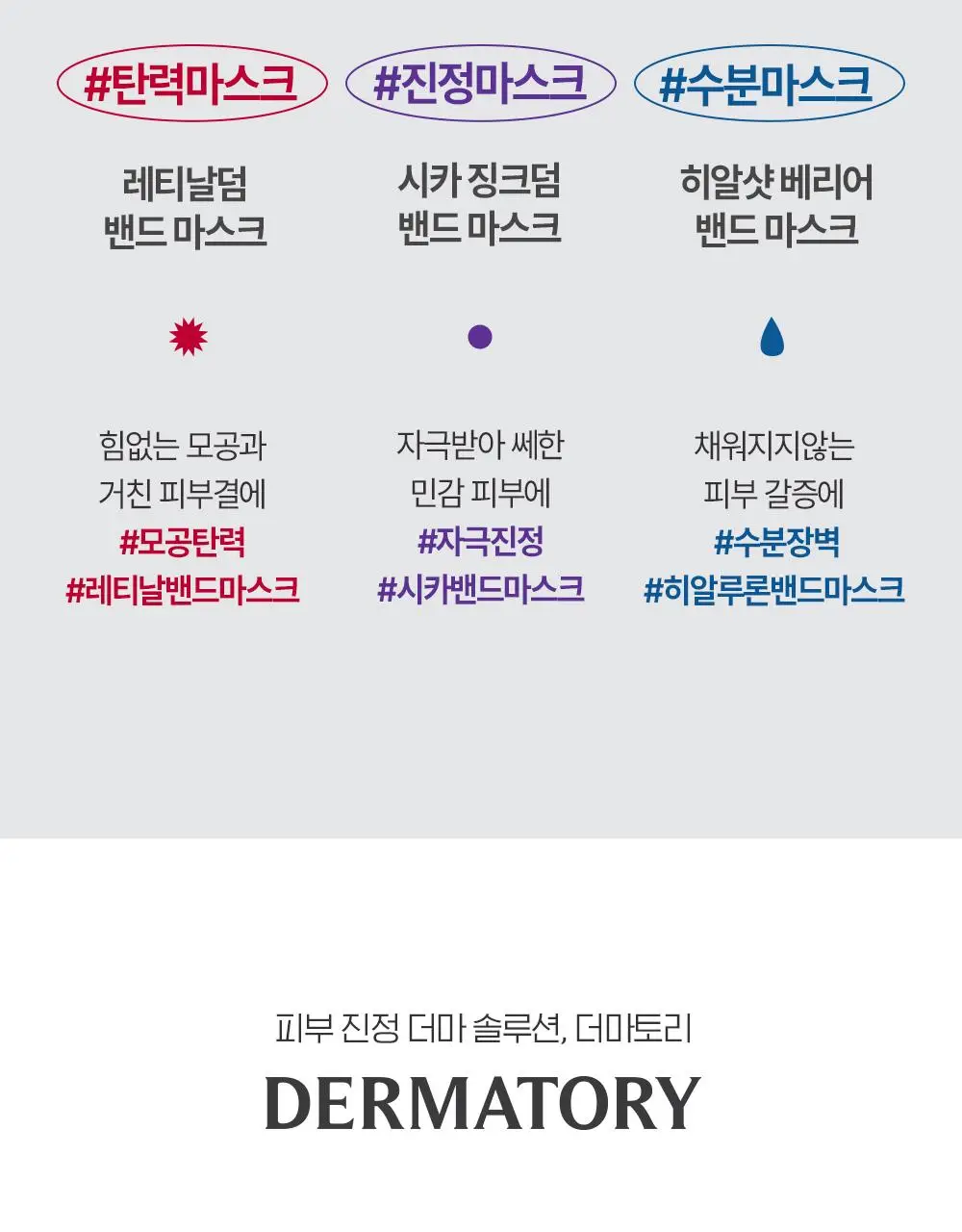 [1매] 더마토리 밀착 밴드 마스크 3종 택1 (징크/레티날/히알샷) 상세페이지 34